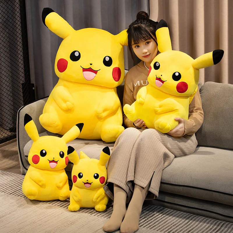 Soft Cuddly Pikachu Plush Toy Lovely Big Size Pikachu Doll Stuffed Cartoon Anime - £25.15 GBP+