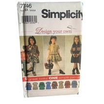 Simplicity Girls Dress Sewing Patter Sz 3-6 7746 - Uncut - $9.89