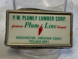 Cash Money Clip Holder w/ File &amp; Knife PW Plumly Lumber Corp Advertising... - £23.94 GBP