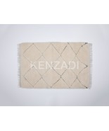 KENZADI Authentic Handmade Beni Ouarain Rug 4x3 feet Classic Moroccan Wh... - $375.03 CAD