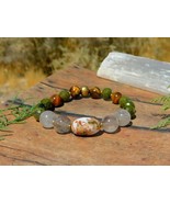 Natural Gemstone Bracelet with Black Tourmaline Quartz Agate Tigers Eye ... - $52.13 CAD