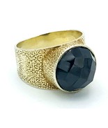 VTG Signed IW 925 India Gold Wash Sterling Silver Faceted Garnet Ring Si... - £31.56 GBP