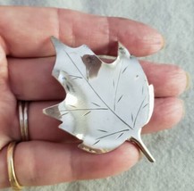 Vintage STUART NYE Sterling Silver Maple Leaf Brooch Pin Signed - $27.71