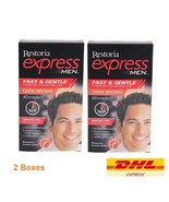 2x Restoria Express Men Restoring Hair Cover Grey Dark Brown Styling Col... - $55.90