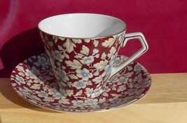 Lord Nelson Royal Brocade England Chintz Coffee Cup Saucer Set S Rare - £38.07 GBP