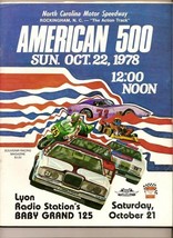 1978 American 500 Race Program Cale Yarborough Nascar - £35.01 GBP