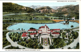 The Broadmoor Hotel Cheyenne Mtns in Distance Colorado Springs Colorado Postcard - £24.64 GBP