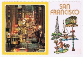 California Postcard San Francisco At Night Cable Cars Chinatown - £1.54 GBP