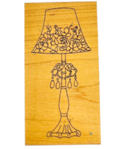 Vintage Great Impression Antique Lamp Rose Shade Crystals Bead Rubber Stamp G418 - £14.38 GBP