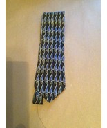 Emilio Romano 100%silk Tie Made In Italy Men&#39;s Blue Black Silver Gray Dr... - $19.32 CAD