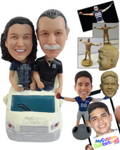 Personalized Bobblehead Couple In A Convertible Car - Motor Vehicles Car... - £188.00 GBP