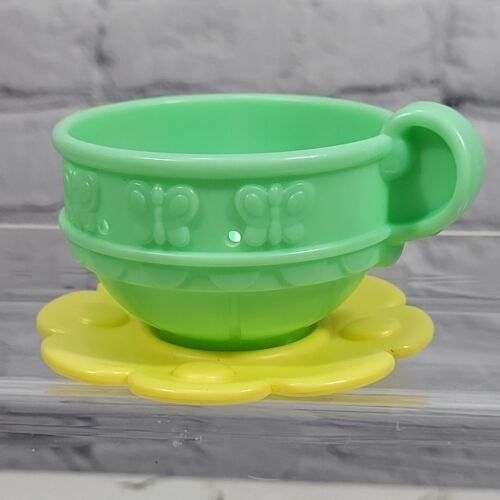 Fisher Price Musical Tea Set Replacement Pieces Green Cup Yellow Saucer Vtg 2000 - £9.34 GBP