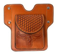 Texas West Western Cowboy Tooled Basketweave Leather Longhorn 2 Belt Loops Cellp - £23.80 GBP