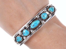 6.5&quot; Vintage Navajo Sterling/turquoise cuff bracelet - $321.75