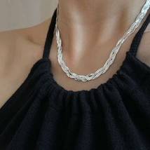 FOXANRY Silver Color Clavicle Chain Necklace Couple Accessorie Trendy Elegant Vi - £12.76 GBP
