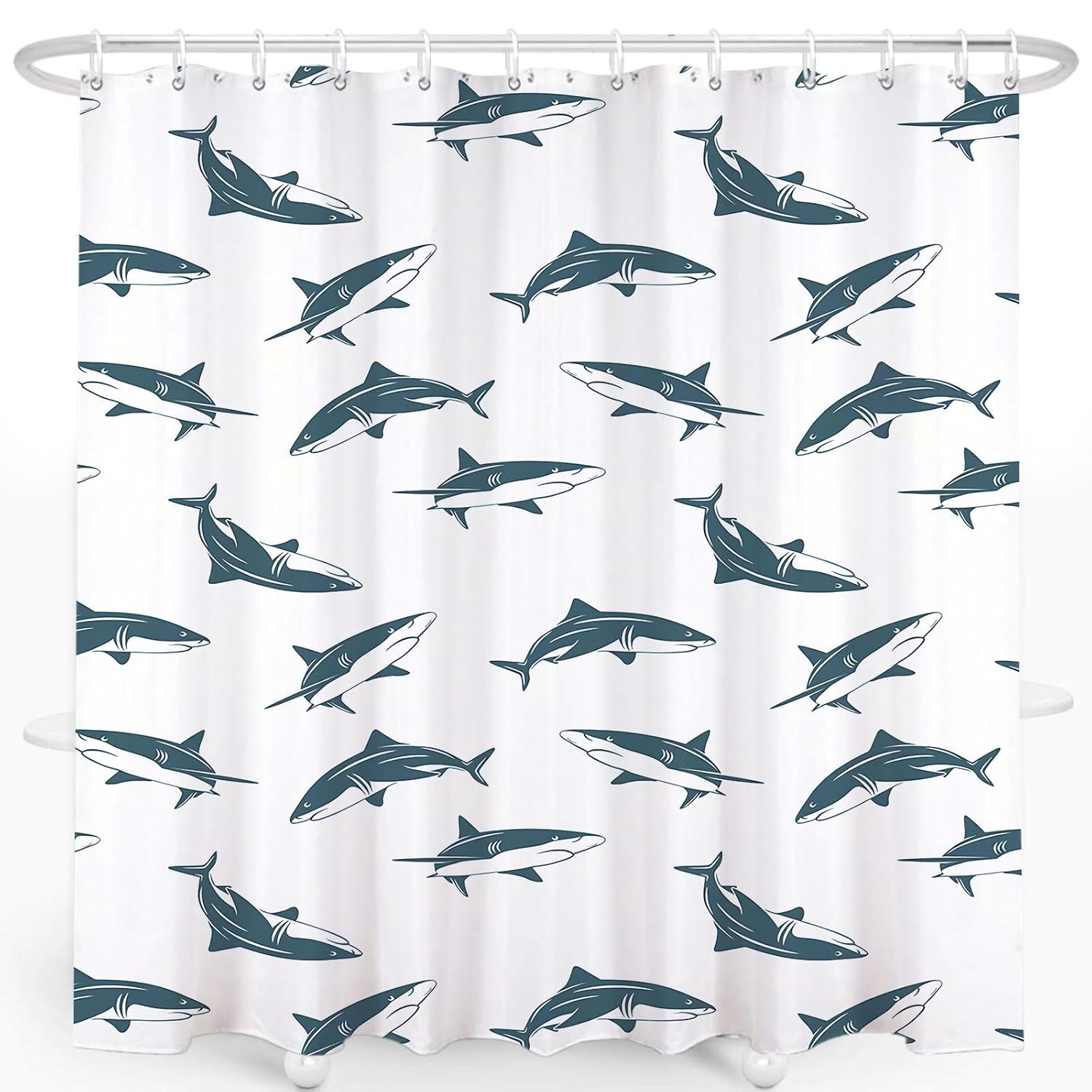 Shark Navy Blue Ocean Animal, Sharks Swimming Horizontal Silhouettes Powerful Da