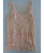 International Concepts Crotchet &amp; Fringed Women&#39;s Tank Top w/Cami Size M... - $24.69 CAD