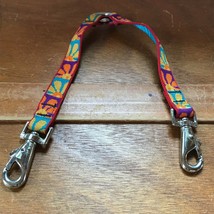 Purple Orange Teal &amp; Yellow Partial Flower Woven Double Clip Pet Harness... - $10.39