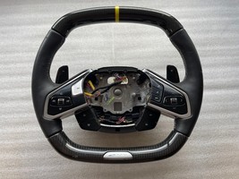 Z06 carbon fiber leather steering wheel w/ yellow stripes for some 2023 ... - £196.57 GBP