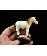 (TNE-HORS-390b) little white brown colt pony Horse tagua nut baby horses... - $61.56 CAD