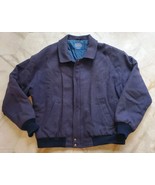 Vintage Pendleton Jacket Mens Large Blue Red Wool Tweed LOBO Bomber Flight Coat - $98.80