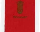 Tang Court Menu The Dynasty Hong Kong 1984 China - $47.52