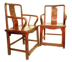Antique Chinese Arm Chairs (3015) (Pair) Ming Style, Circa 1800-1849 - £760.45 GBP