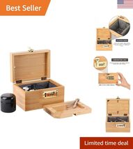 Bamboo Box with Combination Lock Decorative box for Home Locking Storage... - $41.57