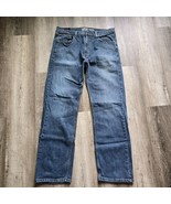 Signature Levi Strauss Jeans Mens 36x32 Straight Leg Distressed Medium Wash - £15.70 GBP