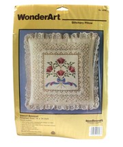 Wonder Art Stitchery Pillow Kit Stencil Bouquet 14&quot;x 14&quot; Vintage - £9.18 GBP