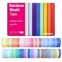 60 Rolls Washi Tape Set,8 Mm Wide Decorative Colored Masking Tapes,Aesth... - £12.76 GBP
