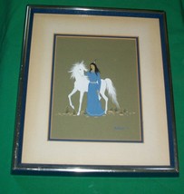 Na Native Indian Cherokee Artist Painting Horse Princess Bride Barbara Mcalister - £398.11 GBP