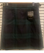 James Pringle Weavers Skirt Blue Size 10 Kilt Tartan Check Green Blue Wool - $57.33 CAD