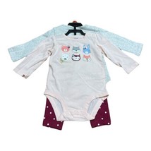 allbrand365 designer Infant Girls Bodysuit Pant 3 Piece Set,Pink Grey,9 Months - £21.20 GBP