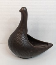 Vintage HH Norway 9180 Brown Norwegian Norway Art Pottery Bird Dove Vase Planter - £41.09 GBP