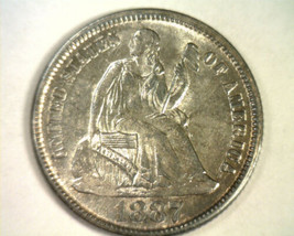 1887 Seated Liberty Dime Choice About Uncirculated++ Ch. Au++ Nice Original Coin - £99.90 GBP