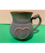 Vintage la Rochelle Heart Image Knotted Handle Fire Glazed Ceramic Mug - £8.65 GBP