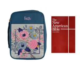 Girl&#39;s Women&#39;s Blue Floral FATIH Bible Cover Lg Zipper Case WITH Catholic Bible - $34.99