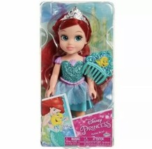 Disney Princess Petite Ariel w/ Flounder Hair Little Mermaid Glitter Doll New - £20.72 GBP