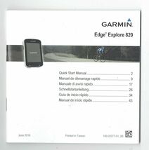 Garmin Edge Explore 820 Replacement Instruction Manual ONLY - $14.80