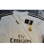 NWT REAL MADRID CF SOCCER TEAM FOOTBALL FUTBOL WHITE JERSEY FIFA SHIRT XL - €34,63 EUR
