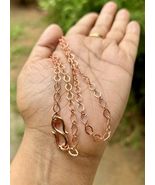 11 inch Pure Copper Textured Cable Chain Anklet, Healing Copper Jewelry - $18.61