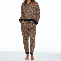 BedHead Pajama Set Large Lounge Pants Top Leopard Print Hearts Love Savannah - $44.50