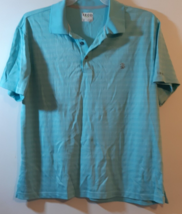 IZOD Men&#39;s Golf Polo Shirt Aqua w/White Stripes  Size XL (E1) - £7.16 GBP
