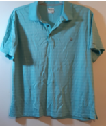 IZOD Men&#39;s Golf Polo Shirt Aqua w/White Stripes  Size XL (E1) - £6.69 GBP