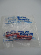 Coca-Cola Mini Pen Money Clip New Old Stock Vintage Plastic Red Rare - £5.91 GBP