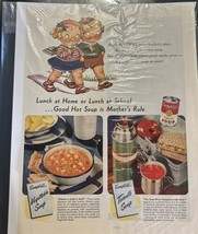 1946 Campbell&#39;s Kids Soup Advertising Page In Clear Plastic Cover - £11.03 GBP