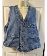 Vintage Delta Blue Delta Burke Medium Wash Denim Jean Vest Woman&#39;s Size ... - $453.83 MXN