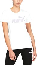 Puma Women&#39;s Essentials Graphic Short Sleeve T-Shirt White Lavender XL B4HP - $14.95