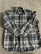 Carhartt Heavy Flannel Shirt Mens Large Plaid Long Sleeve Button Up Work... - $23.36